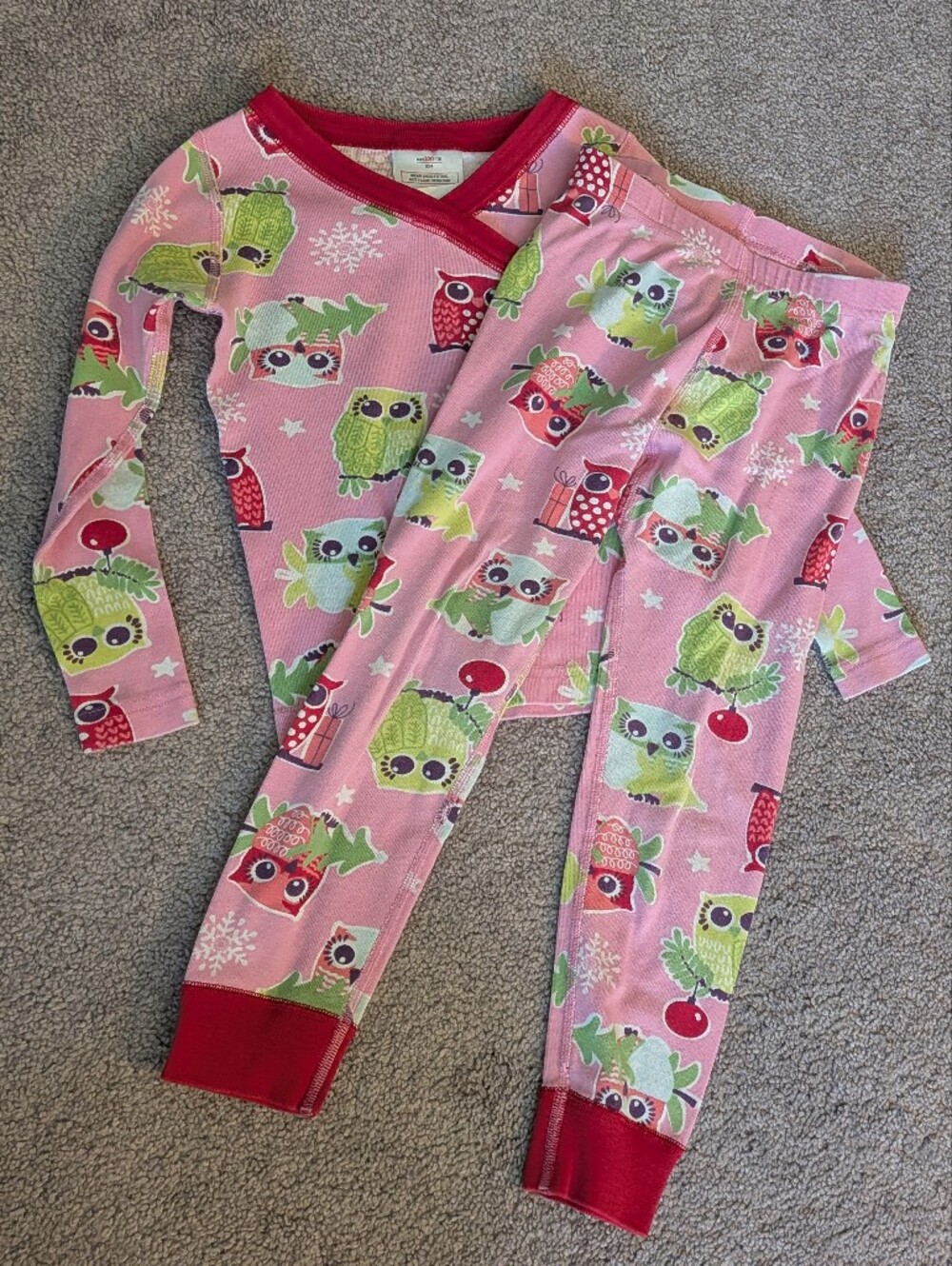 Holiday Hanna Andersson long john pajamas, girls size 4 (100cm)